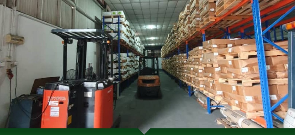 forklift, pallet, rack, warehouse